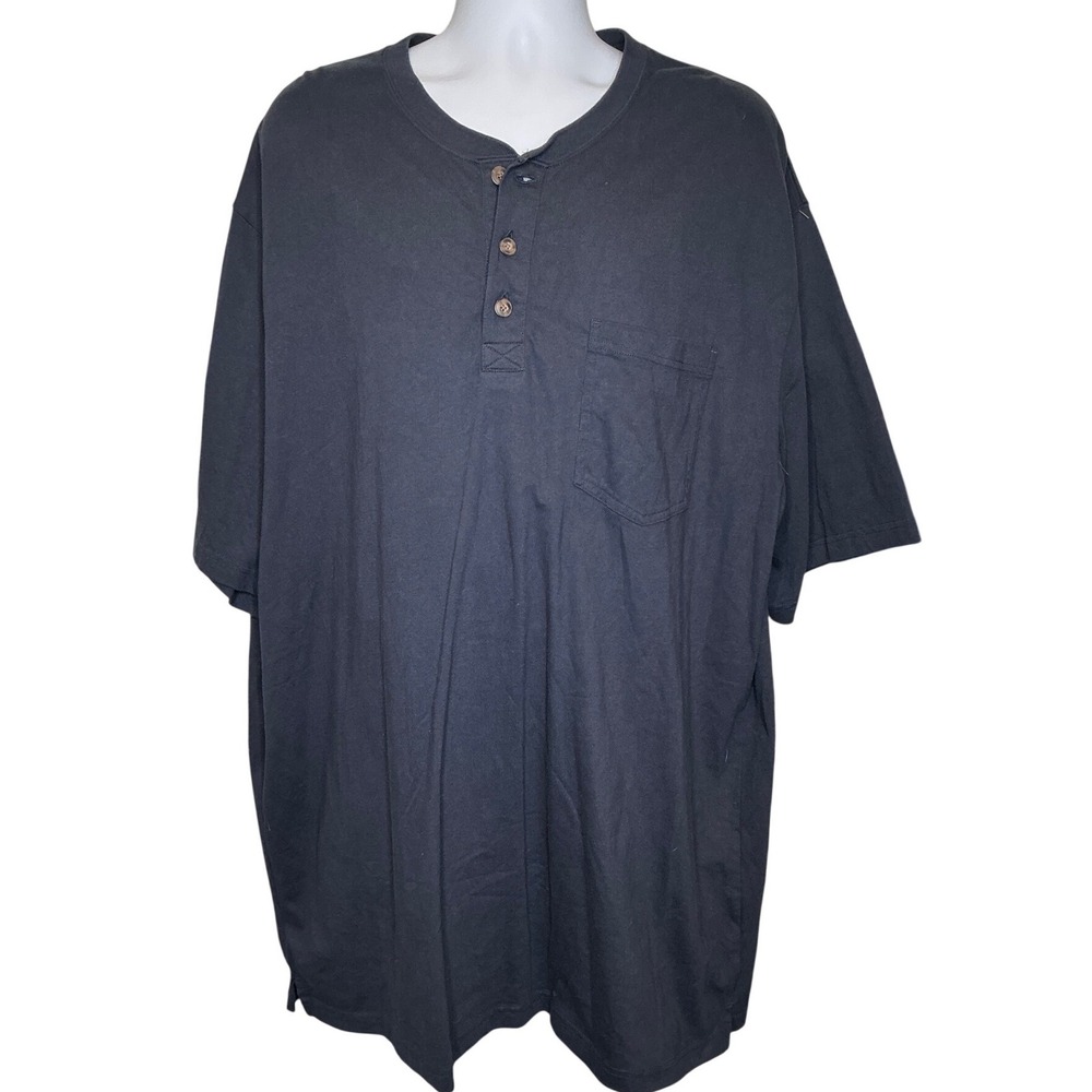 Duluth Trading Mens Navy Blue Longtail T Pocket Henley Sz 3XL Layers Rugged